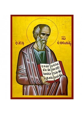 Εικόνα Ορθοδοξίας με περίγραμμα χρυσό σε ξύλο Φλαμουρίας  με  βάση Εικόνα ΑΓΙΟΣ ΑΠΟΣΤΟΛΟΣ ΚΑΙ ΕΥΑΓΓΕΛΙΣΤΗΣ ΙΩΑΝΝΗΣ Ο ΘΕΟΛΟΓΟΣ Χειροποίητη Ελληνορθόδοξη εικόνα του Ιησού Χριστού, Κρεμαστή πλάκα βυζαντινής τέχνης, χριστιανική τέχνη Διάσταση 40x30 cm (10,2x7