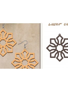 Σετ των 3 Intra απο ξύλο plywood 3mm-4mm πάχος - Σκουλαρίκια με λουλούδια  Δίασταση 3x3 cm INTRAFABR-119269169