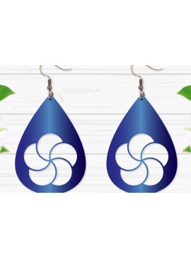 Σετ των 3 Intra απο ξύλο plywood 3mm-4mm πάχος - Σκουλαρίκια με λουλούδια  Δίασταση 3x3 cm INTRAFABR-94045679