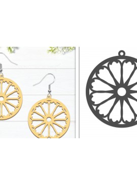 Σετ των 3 Intra απο ξύλο plywood 3mm-4mm πάχος - Σκουλαρίκια λουλουδιών | Σκουλαρίκια  Δίασταση 3x3 cm INTRAFABR-102951070