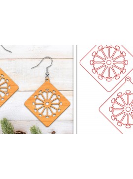 Σετ των 3 Intra απο ξύλο plywood 3mm-4mm πάχος - Σκουλαρίκια λουλουδιών | Σκουλαρίκια  Δίασταση 3x3 cm INTRAFABR-103050923