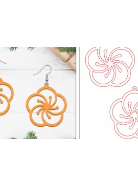 Σετ των 3 Intra απο ξύλο plywood 3mm-4mm πάχος - Σκουλαρίκια λουλουδιών | Σκουλαρίκια  Δίασταση 3x3 cm INTRAFABR-103111900