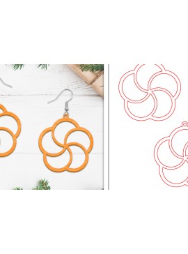 Σετ των 3 Intra απο ξύλο plywood 3mm-4mm πάχος - Σκουλαρίκια λουλουδιών | Σκουλαρίκια  Δίασταση 3x3 cm INTRAFABR-103112347