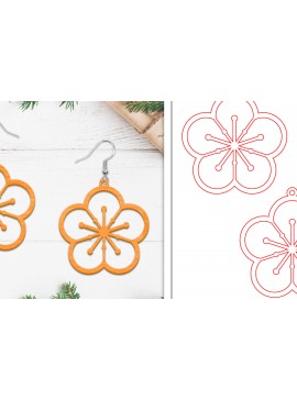 Σετ των 3 Intra απο ξύλο plywood 3mm-4mm πάχος - Σκουλαρίκια λουλουδιών | Σκουλαρίκια  Δίασταση 3x3 cm INTRAFABR-103112472