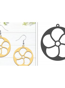 Σετ των 3 Intra απο ξύλο plywood 3mm-4mm πάχος - Σκουλαρίκια λουλουδιών | Σκουλαρίκια  Δίασταση 3x3 cm INTRAFABR-102950212