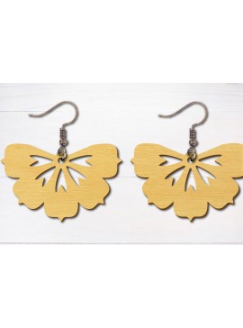 Σετ των 3 Intra απο ξύλο plywood 3mm-4mm πάχος - Σκουλαρίκια λουλουδιών κομμένα με λέιζερ  Δίασταση 3x3 cm INTRAFABR-96692587