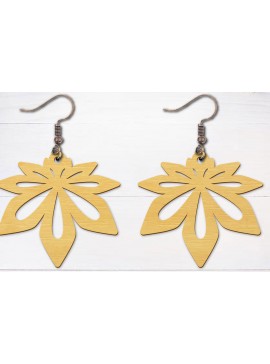 Σετ των 3 Intra απο ξύλο plywood 3mm-4mm πάχος - Σκουλαρίκια λουλουδιών κομμένα με λέιζερ  Δίασταση 3x3 cm INTRAFABR-96692925