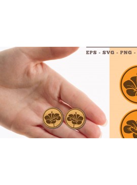 Σετ των 3 Intra απο ξύλο plywood 3mm-4mm πάχος - Σκουλαρίκια λουλουδιών κοπής λέιζερ  2 Δίασταση 3x3 cm INTRAFABR-102676893