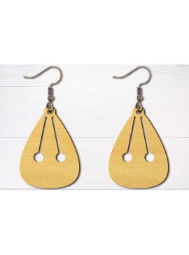 Σετ των 3 Intra απο ξύλο plywood 3mm-4mm πάχος - Σκουλαρίκια λουλουδιών κομμένα με λέιζερ  Δίασταση 3x3 cm INTRAFABR-96692265