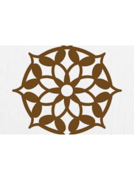 Σετ των 3 Intra απο ξύλο plywood 3mm-4mm πάχος - Σκουλαρίκια λουλουδιών Laser Cut Σχέδιο  8 Δίασταση 3x3 cm INTRAFABR-122748319