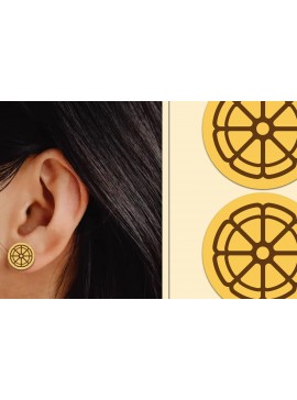 Σετ των 3 Intra απο ξύλο plywood 3mm-4mm πάχος - Σκουλαρίκια λουλουδιών Μαγνήτης κοπής με λέιζερ Δίασταση 3x3 cm INTRAFABR-103821363