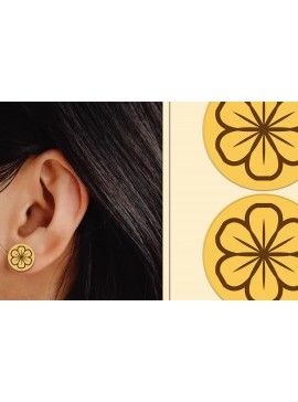 Σετ των 3 Intra απο ξύλο plywood 3mm-4mm πάχος - Σκουλαρίκια λουλουδιών Μαγνήτης κοπής με λέιζερ Δίασταση 3x3 cm INTRAFABR-103820919