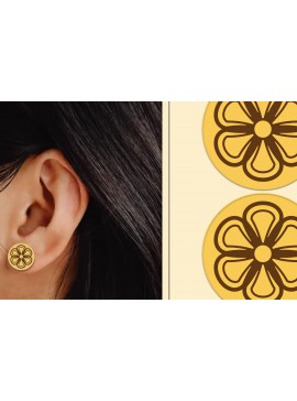 Σετ των 3 Intra απο ξύλο plywood 3mm-4mm πάχος - Σκουλαρίκια λουλουδιών Μαγνήτης κοπής με λέιζερ Δίασταση 3x3 cm INTRAFABR-103820972