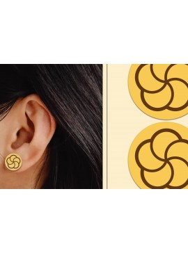 Σετ των 3 Intra απο ξύλο plywood 3mm-4mm πάχος - Σκουλαρίκια λουλουδιών Μαγνήτης κοπής με λέιζερ Δίασταση 3x3 cm INTRAFABR-103821077