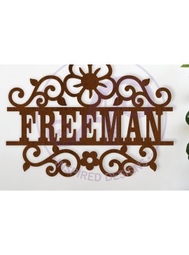 Intra απο ξύλο plywood 3mm-4mm πάχος - Flower Flourish Design Όνομα Σήμα  Δίασταση 30x20 cm INTRAFABR-119016316