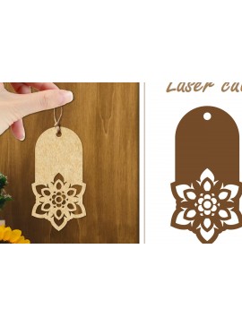 Σετ των 2 Intra απο ξύλο plywood 3mm-4mm πάχος - Ετικέτες δώρου λουλουδιών  | Ετικέτες  Δίασταση 30x20 cm INTRAFABR-123882603