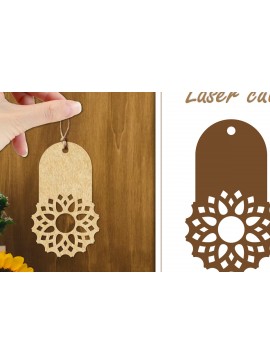 Σετ των 2 Intra απο ξύλο plywood 3mm-4mm πάχος - Ετικέτες δώρου λουλουδιών  | Ετικέτες  Δίασταση 30x20 cm INTRAFABR-123883517