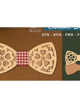 Σετ των 2 Intra απο ξύλο plywood 3mm-4mm πάχος - Παπιγιόν με λέιζερ λουλουδιών  Δίασταση 20x20 cm INTRAFABR-112552604