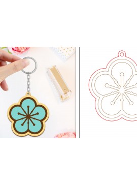 Σετ των 3 Intra απο ξύλο plywood 3mm-4mm πάχος - Μπρελόκ Λουλούδι Κοπή Laser | Μπρελόκ  Δίασταση 4x4 cm INTRAFABR-103234578