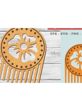 Σετ των 2 Intra απο ξύλο plywood 3mm-4mm πάχος - Flower Laser Cut Comb  Δίασταση 20x20 cm INTRAFABR-104778199