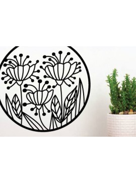 Intra απο ξύλο plywood 3mm-4mm πάχος - Λίμα κοπής με λέιζερ λουλουδιών, μεταλλική διακόσμηση τοίχου Δίασταση 40x50 cm INTRAFABR-65455893