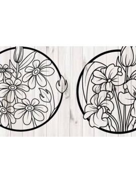 Intra απο ξύλο plywood 3mm-4mm πάχος - Flower Laser Cut Metal Art Art  Δίασταση 40x50 cm INTRAFABR-98226394