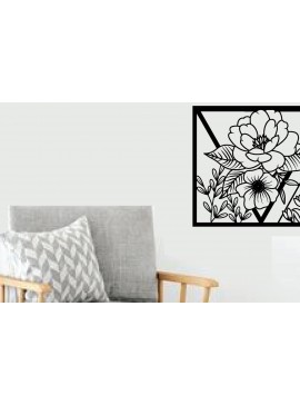 Intra απο ξύλο plywood 3mm-4mm πάχος - Flower Laser Κοπή Μεταλλικών Τέχνης Τοίχων Δίασταση 40x50 cm INTRAFABR-89289302