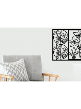 Intra απο ξύλο plywood 3mm-4mm πάχος - Flower Laser Κοπή Μεταλλικών Τέχνης Τοίχων Δίασταση 40x50 cm INTRAFABR-89288105