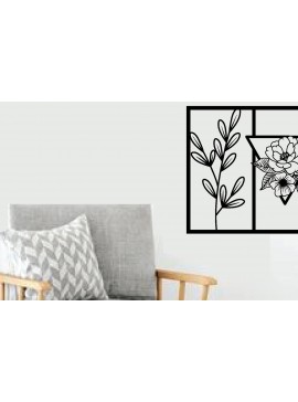 Intra απο ξύλο plywood 3mm-4mm πάχος - Flower Laser Κοπή Μεταλλικών Τέχνης Τοίχων Δίασταση 40x50 cm INTRAFABR-89288271