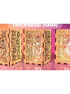 Σετ των 2 Intra απο ξύλο plywood 3mm-4mm πάχος - Φύλλα λουλουδιών Κηροπήκτης Laser Cut 05 Δίασταση 20x20 cm INTRAFABR-109023397