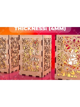 Σετ των 2 Intra απο ξύλο plywood 3mm-4mm πάχος - Φύλλα λουλουδιών Κηροπήκτης Laser Cut 07 Δίασταση 20x20 cm INTRAFABR-109023410