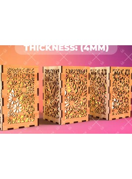 Σετ των 2 Intra απο ξύλο plywood 3mm-4mm πάχος - Φύλλα λουλουδιών Κηροπήγιο 09 Δίασταση 20x20 cm INTRAFABR-109023430