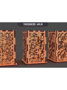 Σετ των 3 Intra απο ξύλο plywood 3mm-4mm πάχος - Φύλλα λουλουδιών Κηροπήγιο κομμένο με λέιζερ Δίασταση 20x20 cm INTRAFABR-91193505