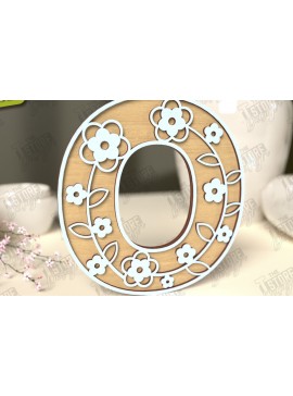 Intra απο ξύλο plywood 3mm-4mm πάχος - Γράμματα λουλουδιών | Alphabet | Floral Design Δίασταση 30x20 cm INTRAFABR-118677081