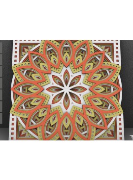 Σετ των 2 Intra απο ξύλο plywood 3mm-4mm πάχος - Flower Mandala , Layered Mandala  Δίασταση 30x30 cm INTRAFABR-29230823