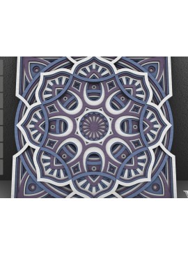 Σετ των 2 Intra απο ξύλο plywood 3mm-4mm πάχος - Flower Mandala , Layered Mandala  Δίασταση 30x30 cm INTRAFABR-29231232