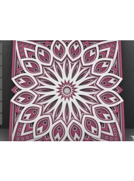 Σετ των 2 Intra απο ξύλο plywood 3mm-4mm πάχος - Flower Mandala , Layered Mandala  Δίασταση 30x30 cm INTRAFABR-29231614