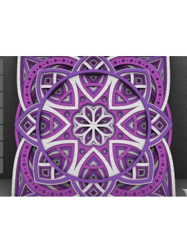 Σετ των 2 Intra απο ξύλο plywood 3mm-4mm πάχος - Flower Mandala , Layered Mandala  Δίασταση 30x30 cm INTRAFABR-29231951