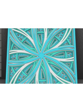 Σετ των 2 Intra απο ξύλο plywood 3mm-4mm πάχος - Flower Mandala , Layered Mandala  Δίασταση 30x30 cm INTRAFABR-29288395