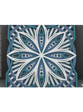 Σετ των 2 Intra απο ξύλο plywood 3mm-4mm πάχος - Flower Mandala , Layered Mandala  Δίασταση 30x30 cm INTRAFABR-29229930