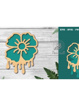 Σετ των 2 Intra απο ξύλο plywood 3mm-4mm πάχος - Διακόσμηση με κομμένο λέιζερ λιωμένο με λουλούδια 4 Δίασταση 20x20 cm INTRAFABR-120094485