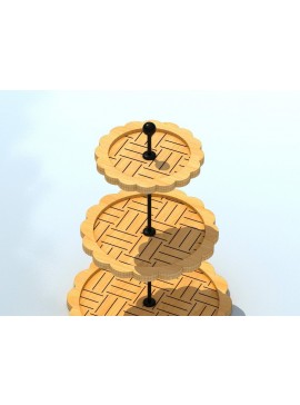 Σετ των 2 Intra απο ξύλο plywood 3mm-4mm πάχος - Μοτίβα λουλουδιών  κομμένου δίσκου τριών επιπέδων Δίασταση 30x20 cm INTRAFABR-38597579
