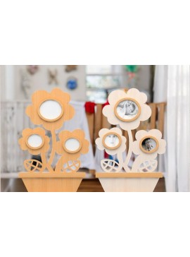 Σετ των 3 Intra απο ξύλο plywood 3mm-4mm πάχος - Κορνίζα λουλουδιών Laser212 Δίασταση 4x4 cm INTRAFABR-118485016