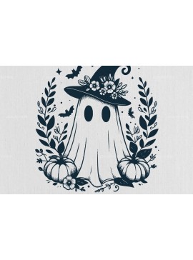 Intra απο ξύλο plywood 3mm-4mm πάχος - Flower Spooky Ghost , Halloween  Δίασταση 40x50 cm INTRAFABR-101612292