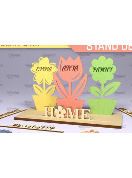 Intra απο ξύλο plywood 3mm-4mm πάχος - Flower Stands Cut Laser. Διακόσμηση σπιτιού  Δίασταση 30x20 cm INTRAFABR-90016149