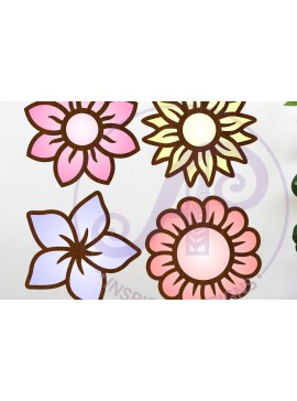 Intra απο ξύλο plywood 3mm-4mm πάχος - Flower Two Layer Laser Cut Outs File  Δίασταση 30x20 cm INTRAFABR-118776870