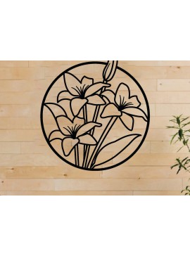 Intra απο ξύλο plywood 3mm-4mm πάχος - Τέχνη διακόσμησης τοίχου λουλουδιών,  κοπής με λέιζερ Δίασταση 40x50 cm INTRAFABR-62965846