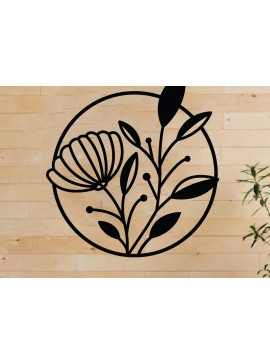 Intra απο ξύλο plywood 3mm-4mm πάχος - Τέχνη διακόσμησης τοίχου λουλουδιών,  κοπής με λέιζερ Δίασταση 40x50 cm INTRAFABR-62965932