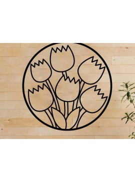 Intra απο ξύλο plywood 3mm-4mm πάχος - Τέχνη διακόσμησης τοίχου λουλουδιών,  κοπής με λέιζερ Δίασταση 40x50 cm INTRAFABR-64053096