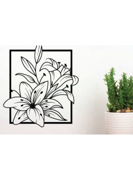 Intra απο ξύλο plywood 3mm-4mm πάχος - Τέχνη διακόσμησης τοίχου με λουλούδια,  κοπής με λέιζερ  Δίασταση 40x50 cm INTRAFABR-66531996